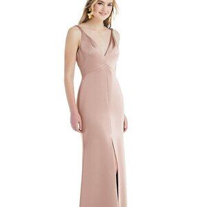 LOVELY Neve Twist Strap Satin Charmeuse Gown Dress